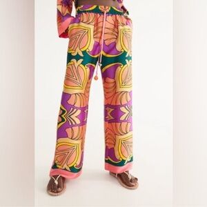 ZARA SATIN PRINTED PAJAMA STYLE PANTS